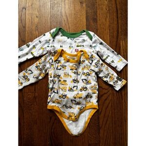 John‎ Deere Baby Boy 3-6M Long Sleeve Bodysuit Set 2pk Tractor Construction Farm